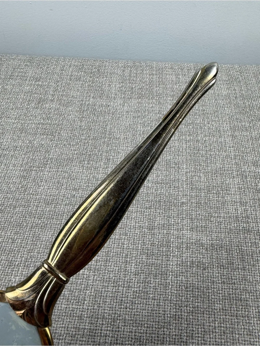 Vintage Vanity Hairbrush Gold Floral Design Cottagecore Patina Art Nouveau